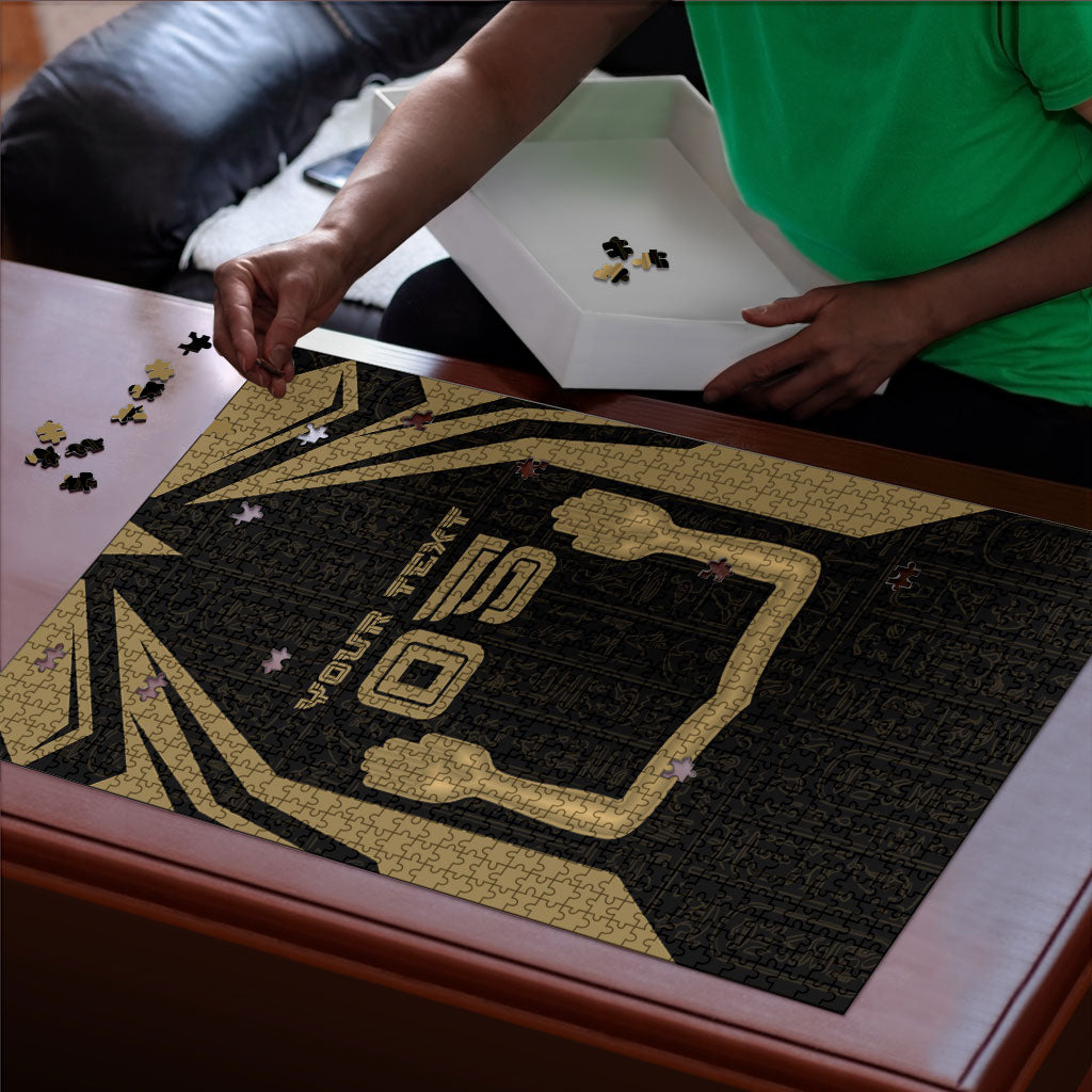 Custom Egypt KA Puzzle Gold Symbol Hieroglyphic Texture