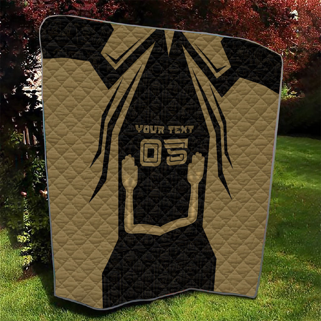 Custom Egypt KA Quilt Gold Symbol Hieroglyphic Texture