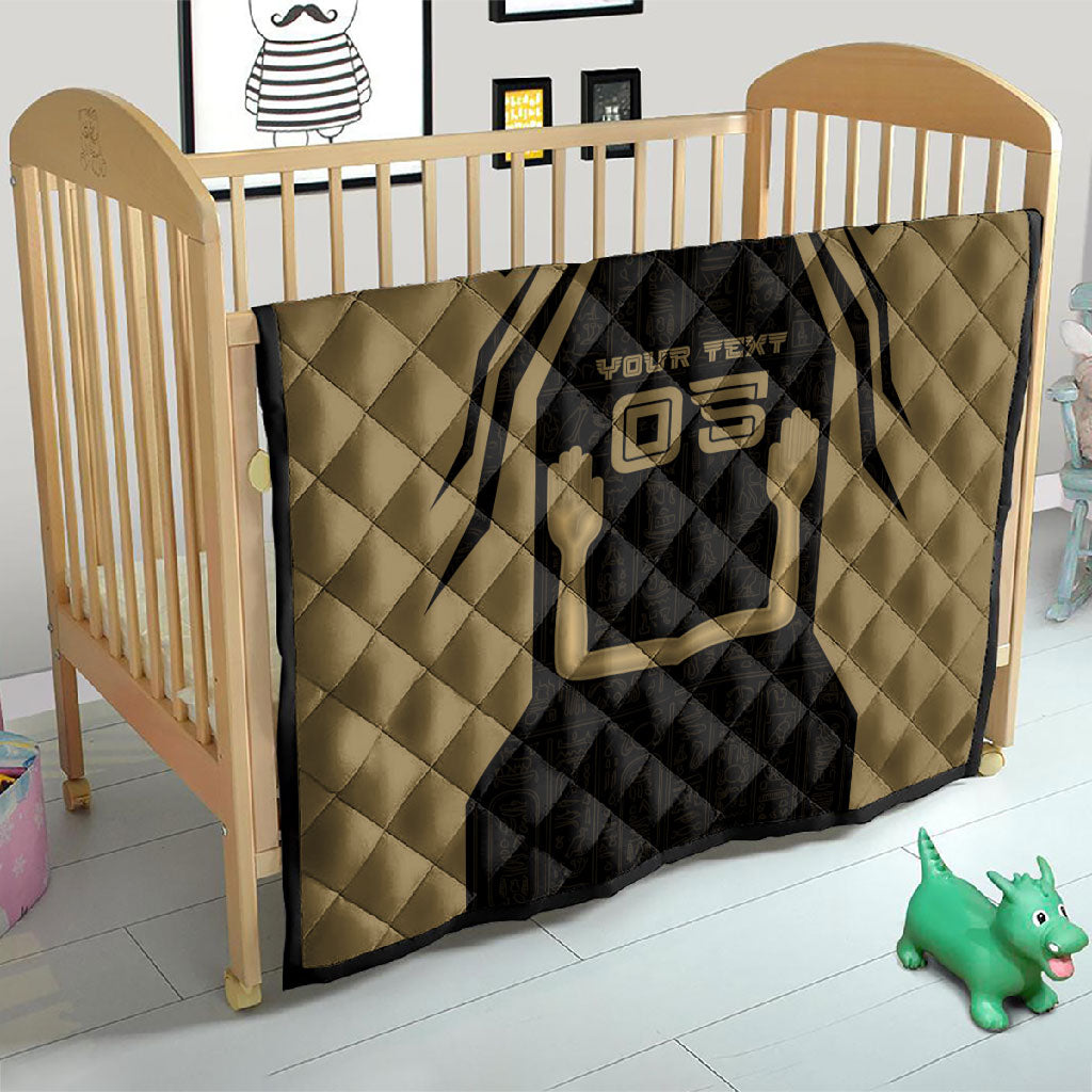 Custom Egypt KA Quilt Gold Symbol Hieroglyphic Texture