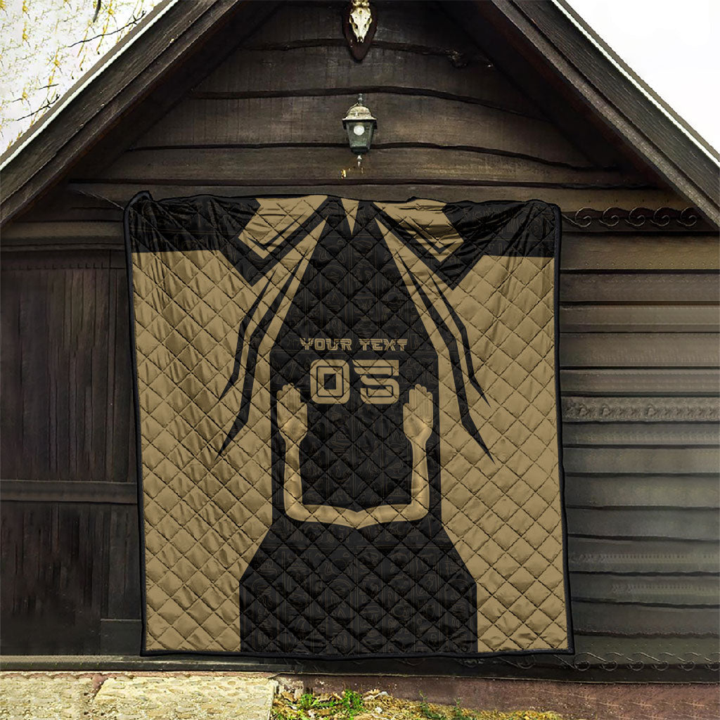 Custom Egypt KA Quilt Gold Symbol Hieroglyphic Texture