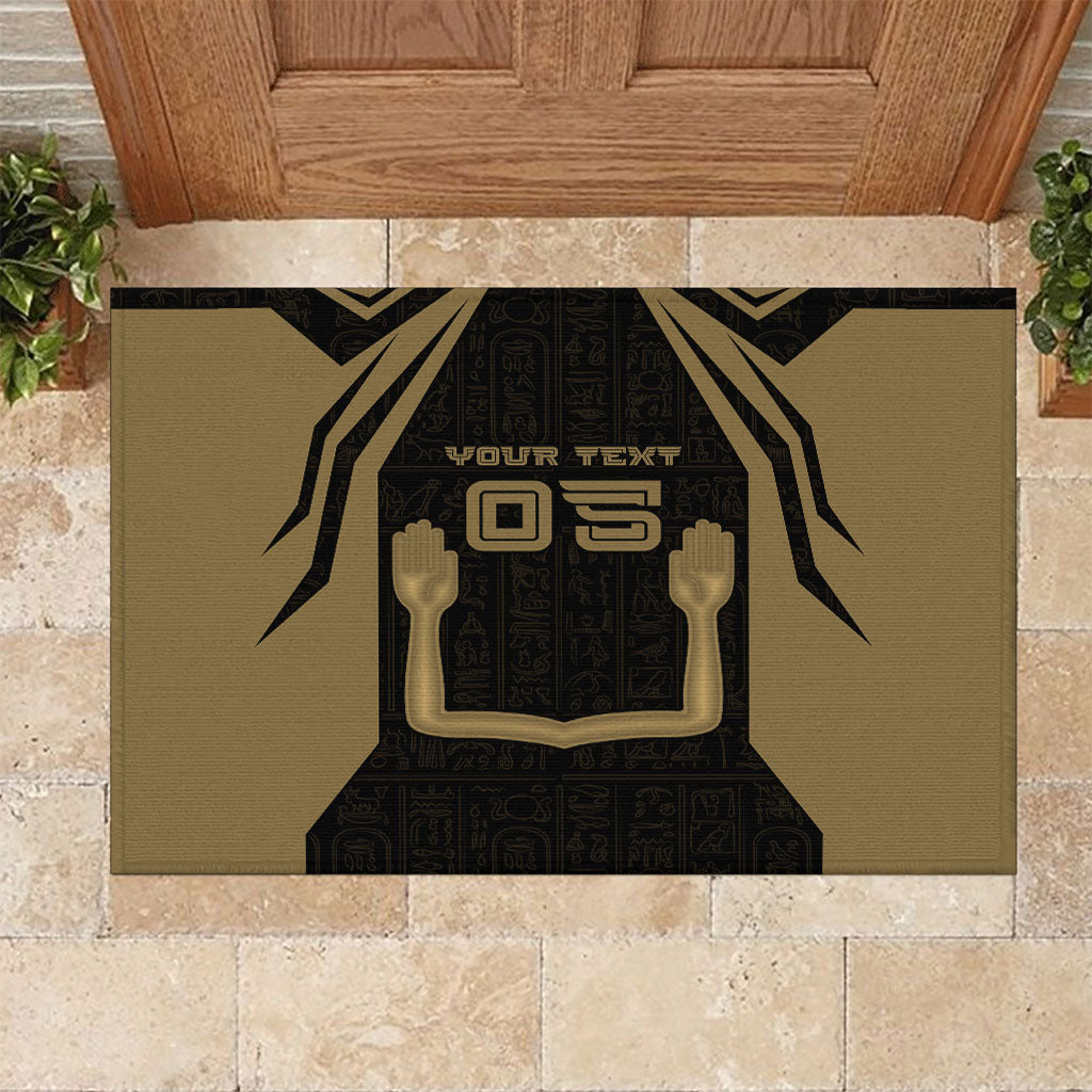 Custom Egypt KA Rubber Doormat Gold Symbol Hieroglyphic Texture