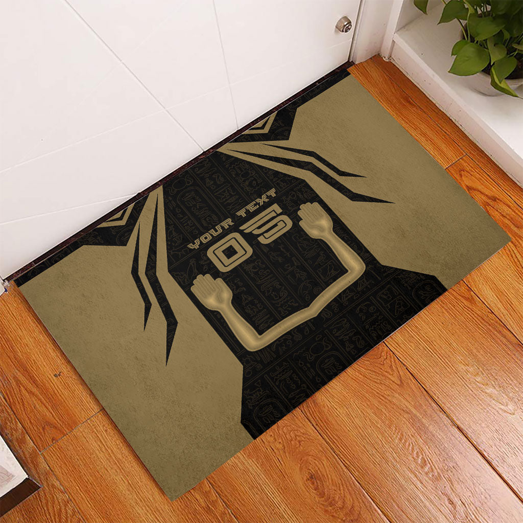 Custom Egypt KA Rubber Doormat Gold Symbol Hieroglyphic Texture