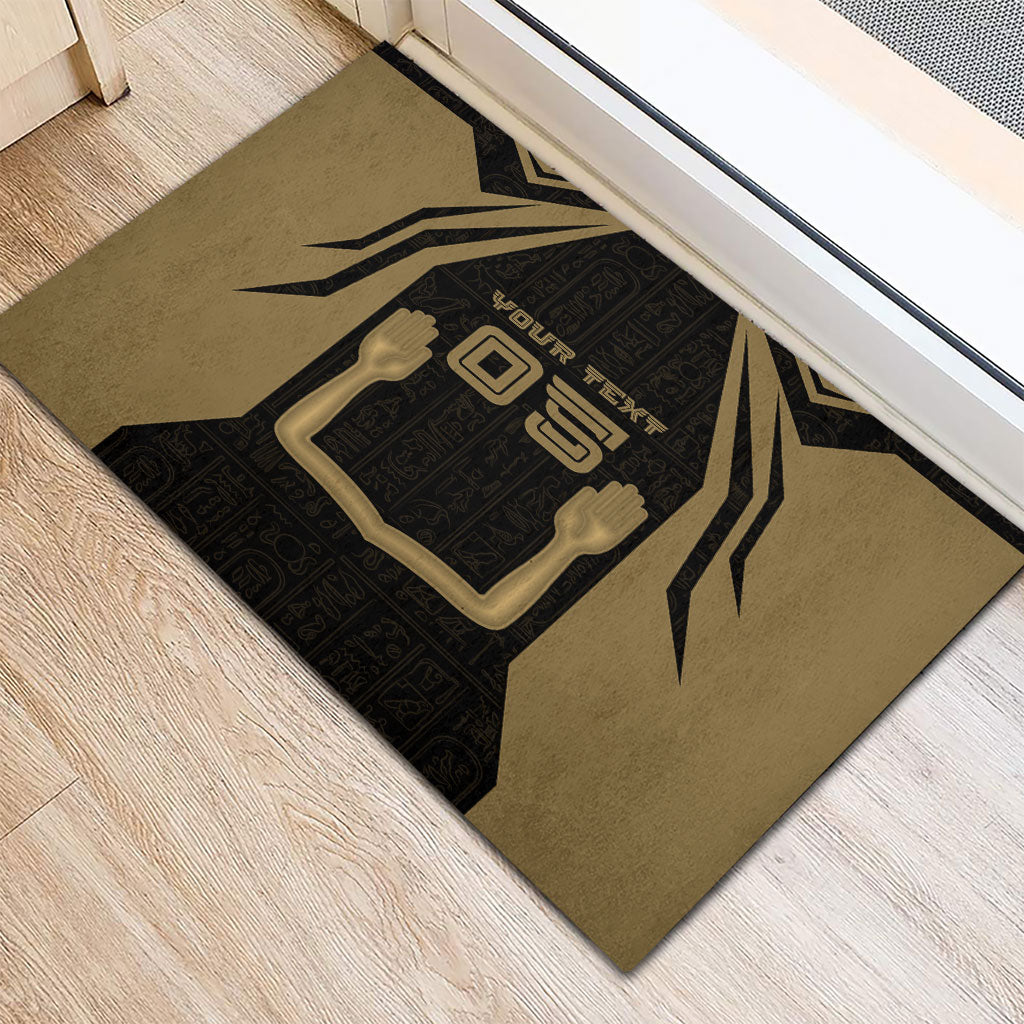 Custom Egypt KA Rubber Doormat Gold Symbol Hieroglyphic Texture