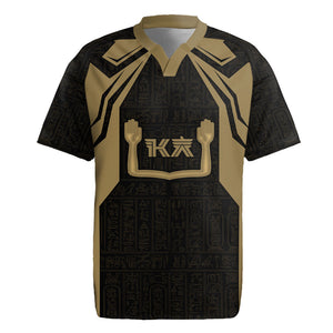 Custom Egypt KA Rugby Jersey Gold Symbol Hieroglyphic Texture