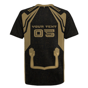 Custom Egypt KA Rugby Jersey Gold Symbol Hieroglyphic Texture