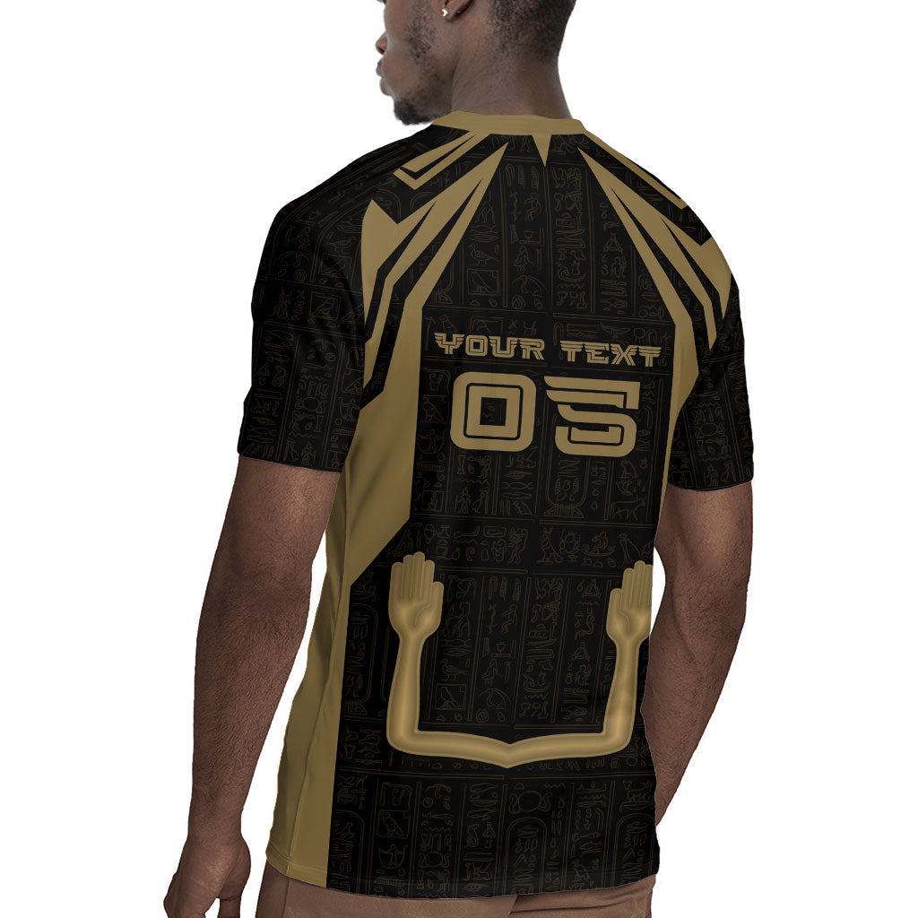 Custom Egypt KA Rugby Jersey Gold Symbol Hieroglyphic Texture