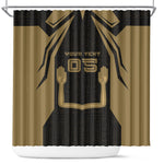 Custom Egypt KA Shower Curtain Gold Symbol Hieroglyphic Texture