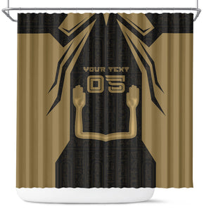 Custom Egypt KA Shower Curtain Gold Symbol Hieroglyphic Texture