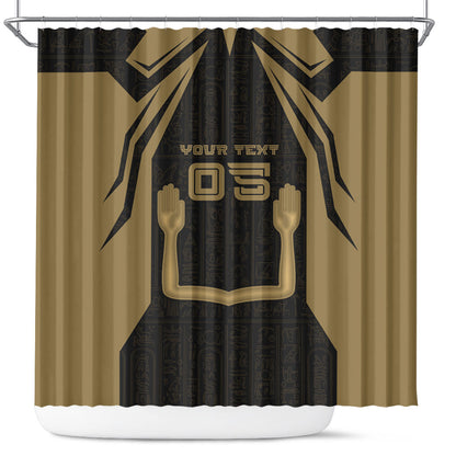 Custom Egypt KA Shower Curtain Gold Symbol Hieroglyphic Texture