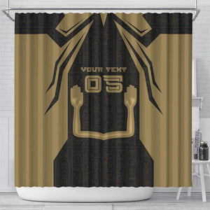 Custom Egypt KA Shower Curtain Gold Symbol Hieroglyphic Texture