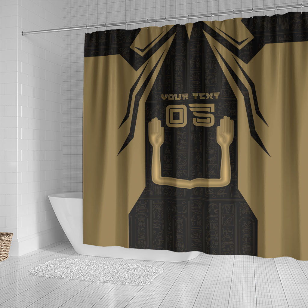 Custom Egypt KA Shower Curtain Gold Symbol Hieroglyphic Texture