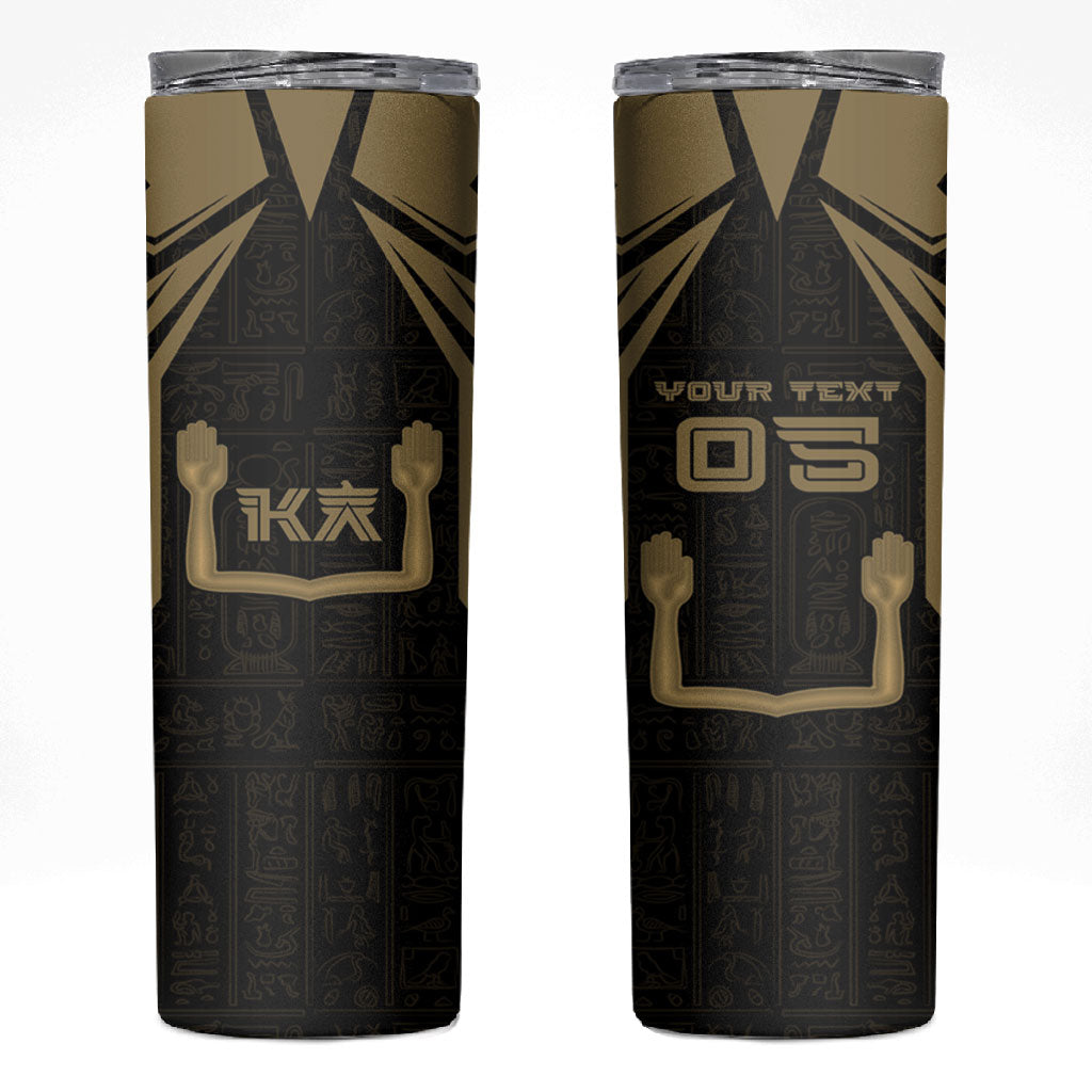 Custom Egypt KA Skinny Tumbler Gold Symbol Hieroglyphic Texture