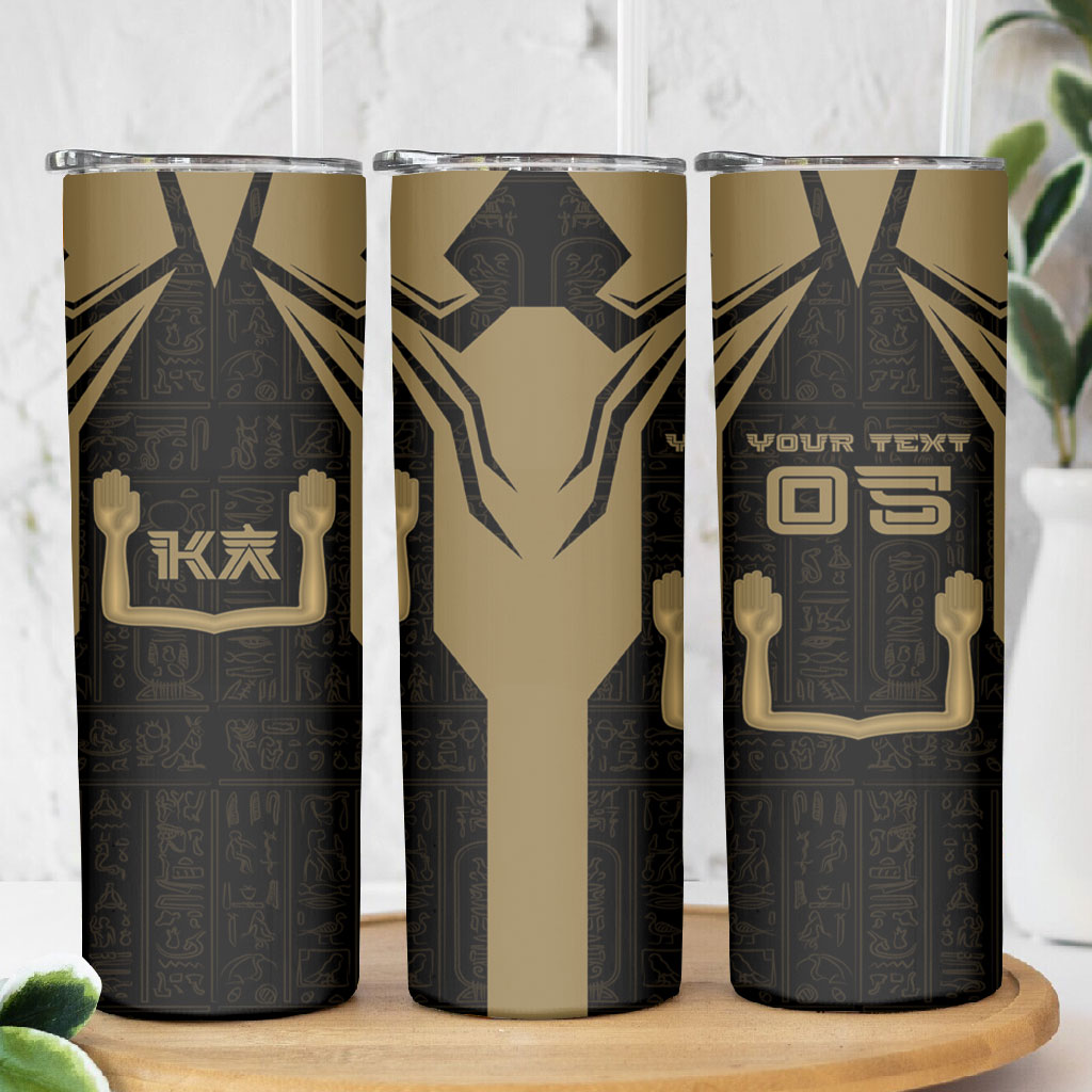 Custom Egypt KA Skinny Tumbler Gold Symbol Hieroglyphic Texture