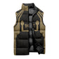 Custom Egypt KA Sleeveless Puffer Jacket Gold Symbol Hieroglyphic Texture