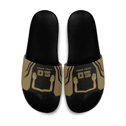 Custom Egypt KA Slide Sandals Gold Symbol Hieroglyphic Texture
