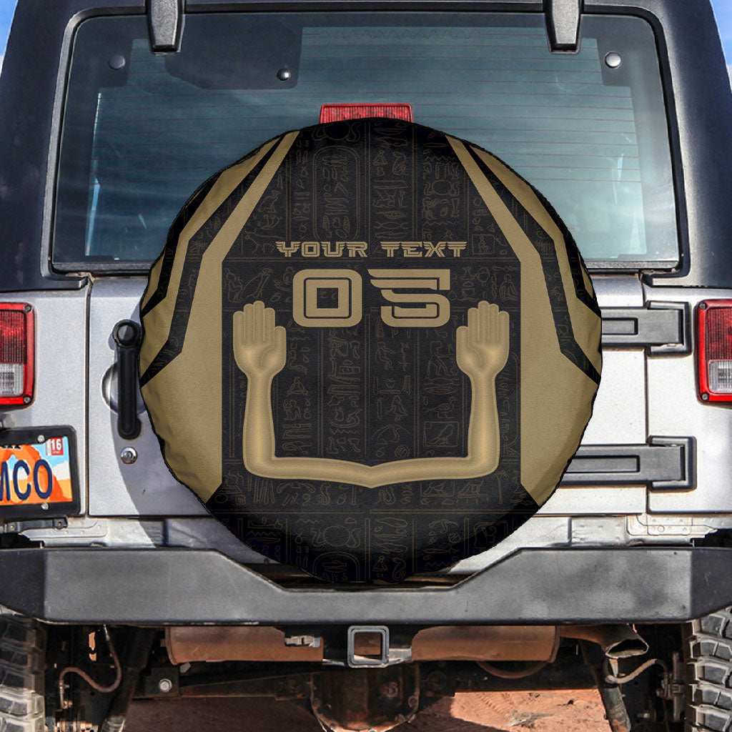 Custom Egypt KA Spare Tire Cover Gold Symbol Hieroglyphic Texture