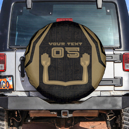 Custom Egypt KA Spare Tire Cover Gold Symbol Hieroglyphic Texture