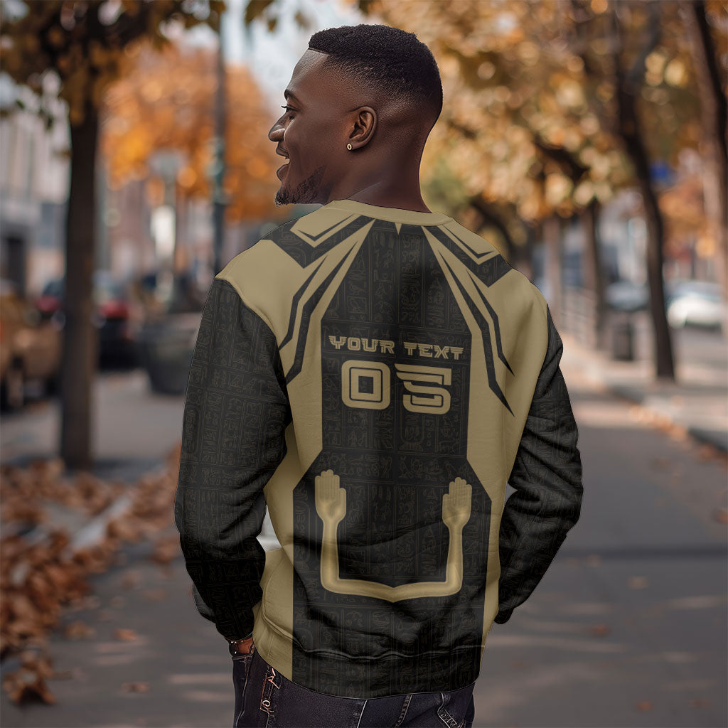 Custom Egypt KA Sweatshirt Gold Symbol Hieroglyphic Texture