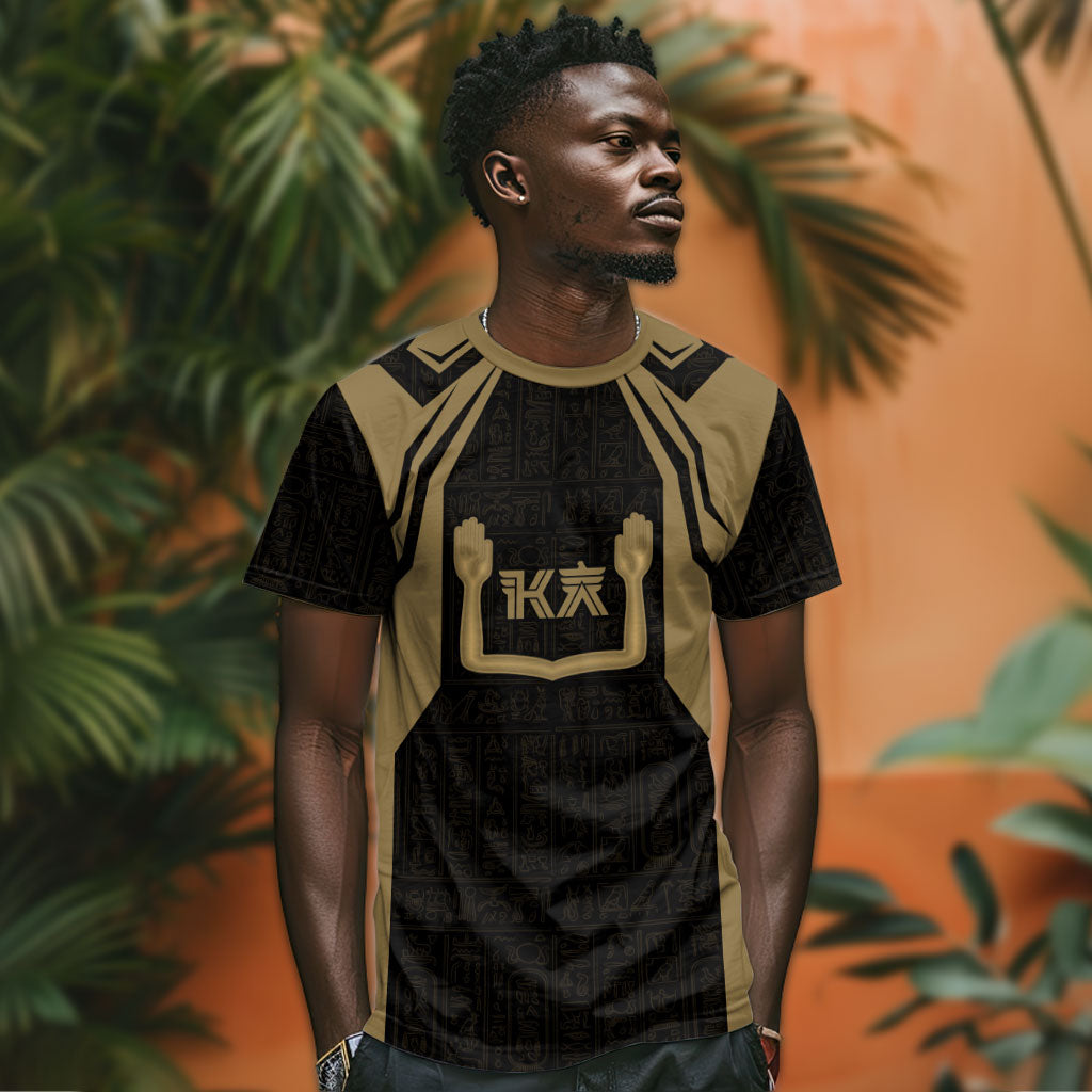 Custom Egypt KA T shirt Gold Symbol Hieroglyphic Texture
