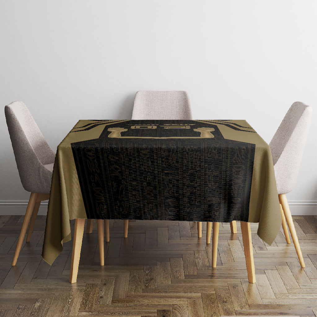 Custom Egypt KA Tablecloth Gold Symbol Hieroglyphic Texture