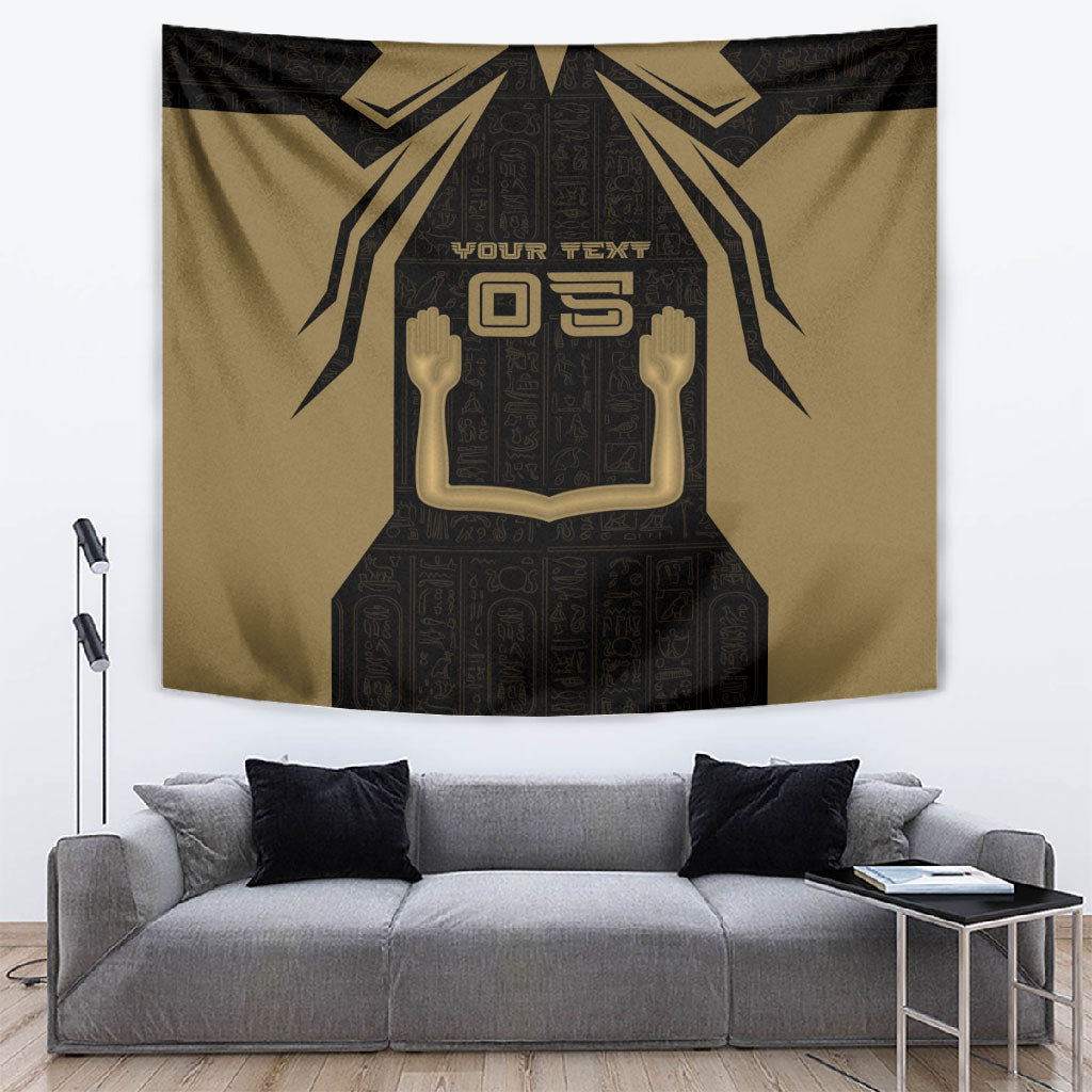 Custom Egypt KA Tapestry Gold Symbol Hieroglyphic Texture