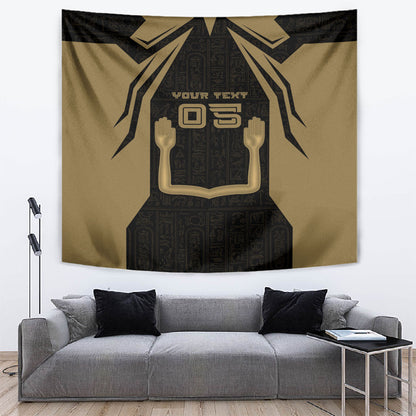 Custom Egypt KA Tapestry Gold Symbol Hieroglyphic Texture