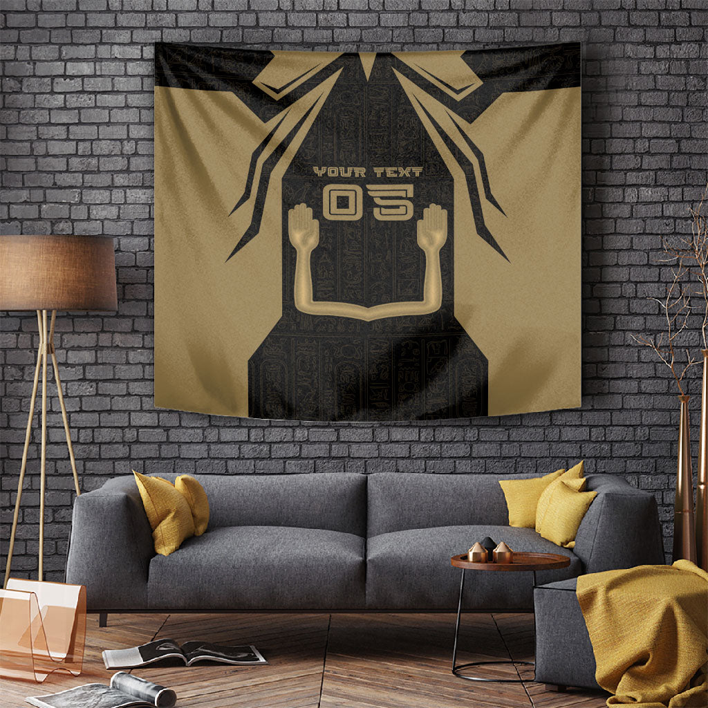 Custom Egypt KA Tapestry Gold Symbol Hieroglyphic Texture