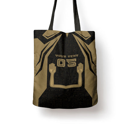 Custom Egypt KA Tote Bag Gold Symbol Hieroglyphic Texture