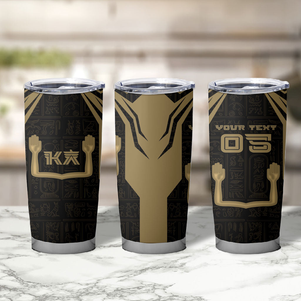 Custom Egypt KA Tumbler Cup Gold Symbol Hieroglyphic Texture