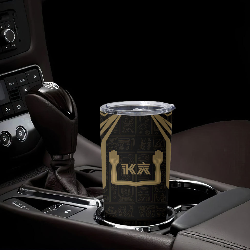 Custom Egypt KA Tumbler Cup Gold Symbol Hieroglyphic Texture
