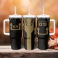 Custom Egypt KA Tumbler With Handle Gold Symbol Hieroglyphic Texture