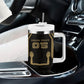 Custom Egypt KA Tumbler With Handle Gold Symbol Hieroglyphic Texture