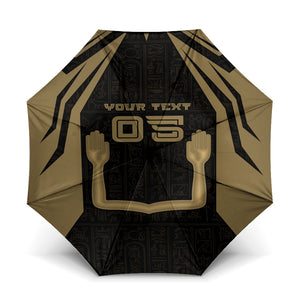 Custom Egypt KA Umbrella Gold Symbol Hieroglyphic Texture