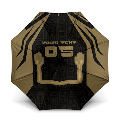 Custom Egypt KA Umbrella Gold Symbol Hieroglyphic Texture