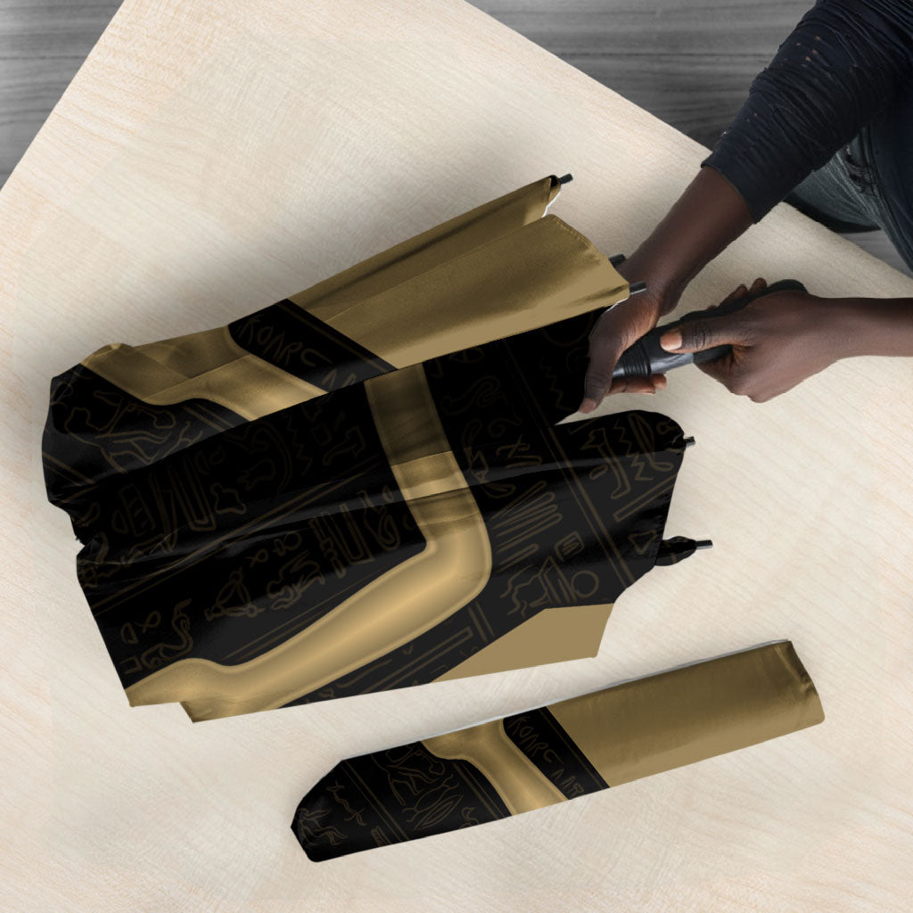 Custom Egypt KA Umbrella Gold Symbol Hieroglyphic Texture