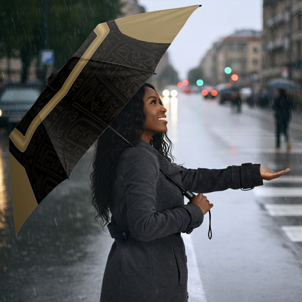 Custom Egypt KA Umbrella Gold Symbol Hieroglyphic Texture