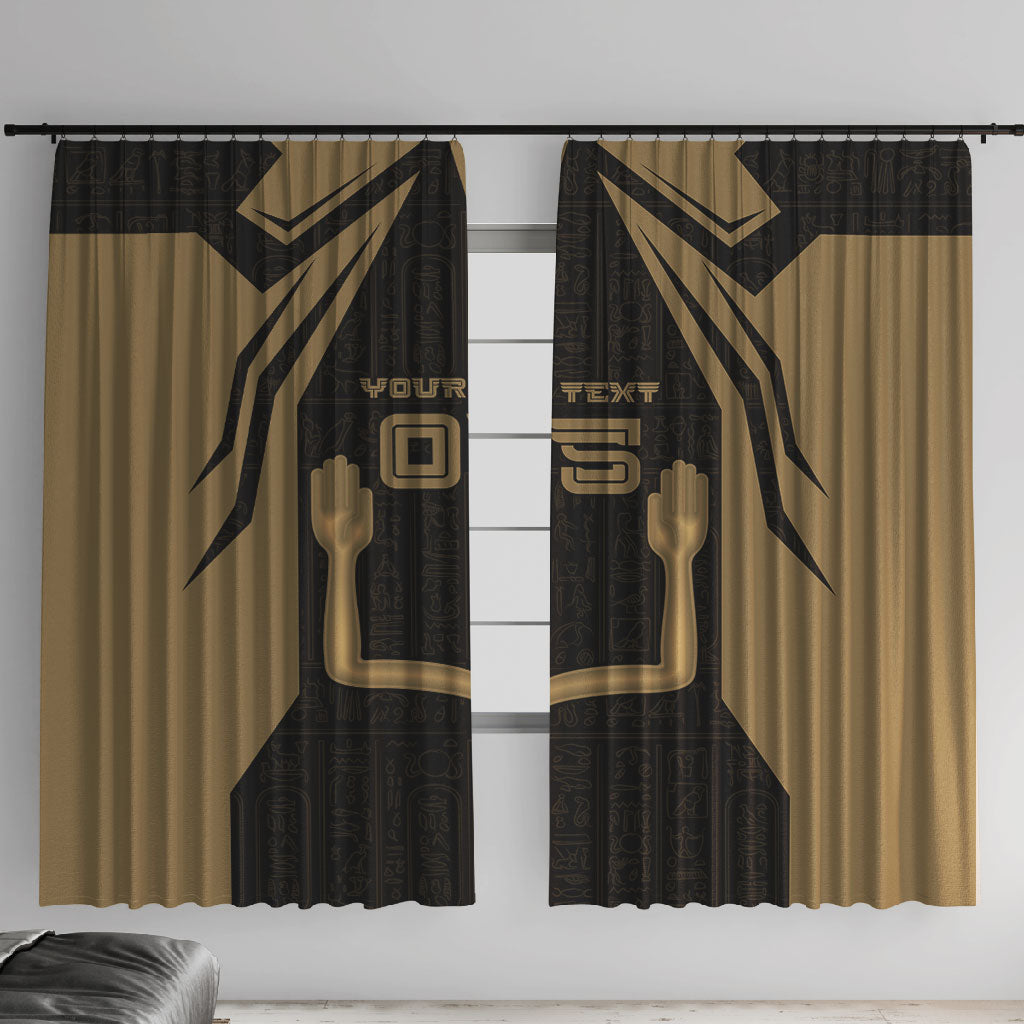 Custom Egypt KA Window Curtain Gold Symbol Hieroglyphic Texture