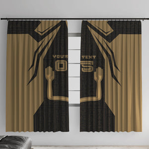 Custom Egypt KA Window Curtain Gold Symbol Hieroglyphic Texture