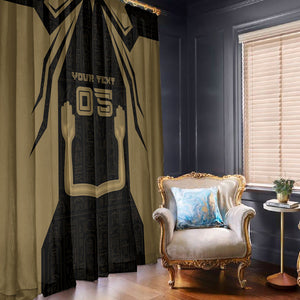 Custom Egypt KA Window Curtain Gold Symbol Hieroglyphic Texture