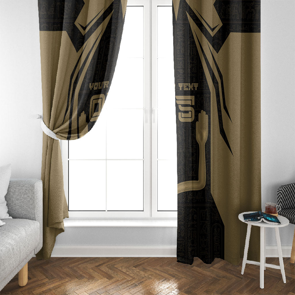 Custom Egypt KA Window Curtain Gold Symbol Hieroglyphic Texture