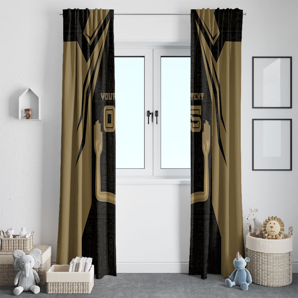 Custom Egypt KA Window Curtain Gold Symbol Hieroglyphic Texture