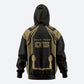 Custom Egypt KA Zip Hoodie Gold Symbol Hieroglyphic Texture