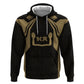 Custom Egypt KA Zip Hoodie Gold Symbol Hieroglyphic Texture