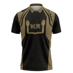 Custom Egypt KA Zipper Polo Shirt Gold Symbol Hieroglyphic Texture