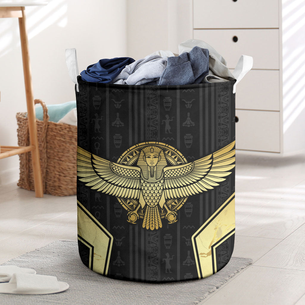 Egypt BA Laundry Basket Winged Pharaoh Hieroglyphic Patterns