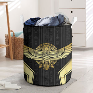 Egypt BA Laundry Basket Winged Pharaoh Hieroglyphic Patterns