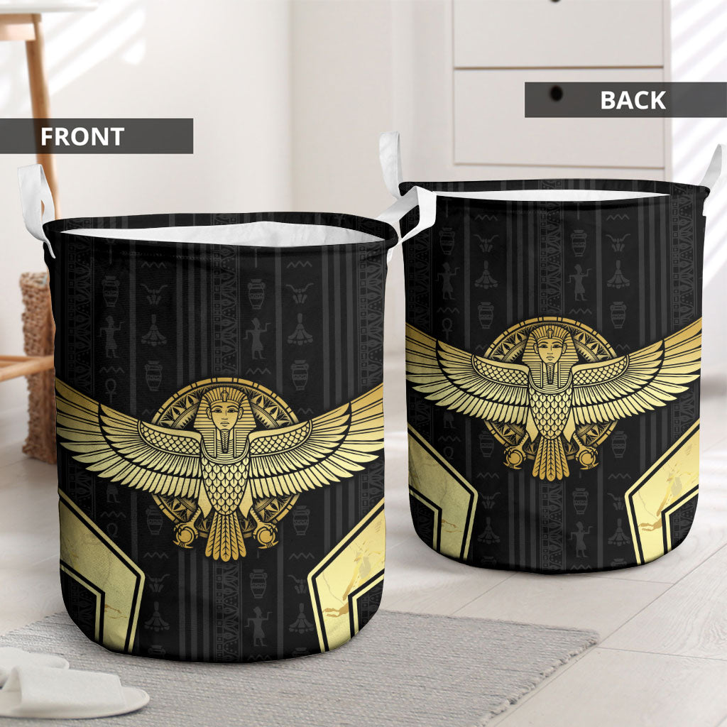 Egypt BA Laundry Basket Winged Pharaoh Hieroglyphic Patterns