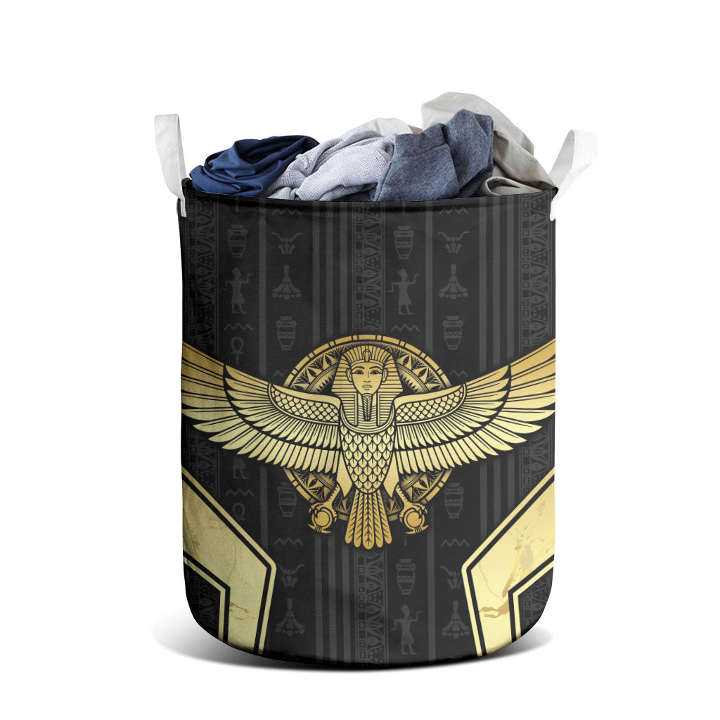 Egypt BA Laundry Basket Winged Pharaoh Hieroglyphic Patterns