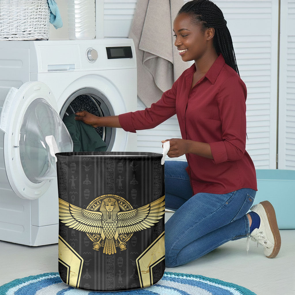 Egypt BA Laundry Basket Winged Pharaoh Hieroglyphic Patterns