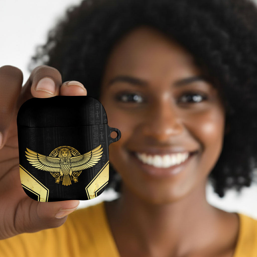 Egypt BA AirPods Case Winged Pharaoh Hieroglyphic Patterns
